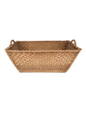 Vintage 1950s French Wicker Rectangular Laundry Basket Three