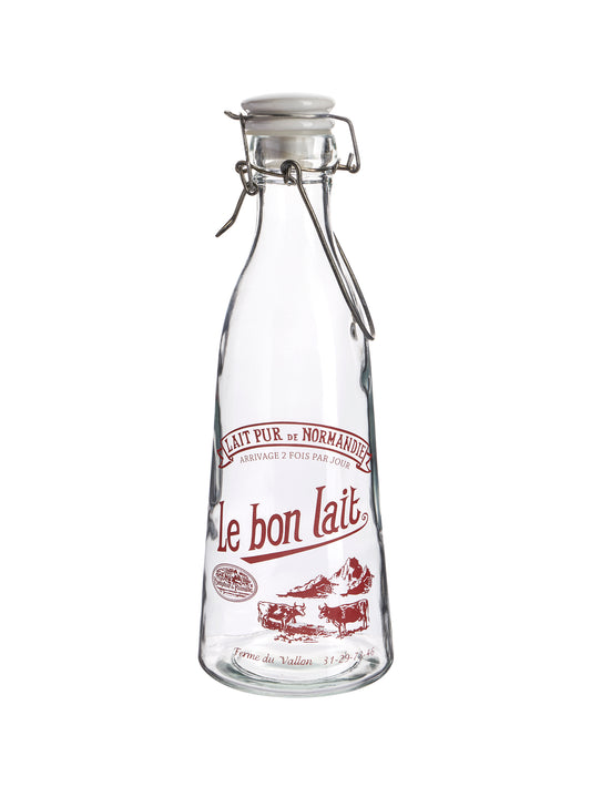Vintage Le Bon Lait Milk Bottle Weston Table
