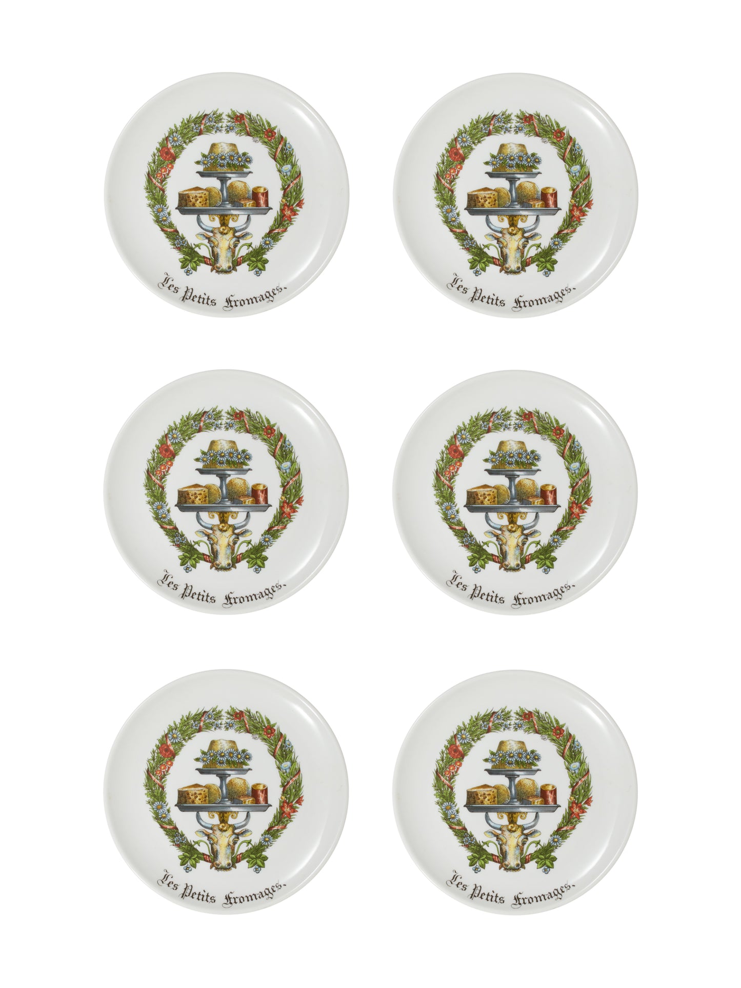 Vintage Les Petit Fromages Plate Set of Six Weston Table