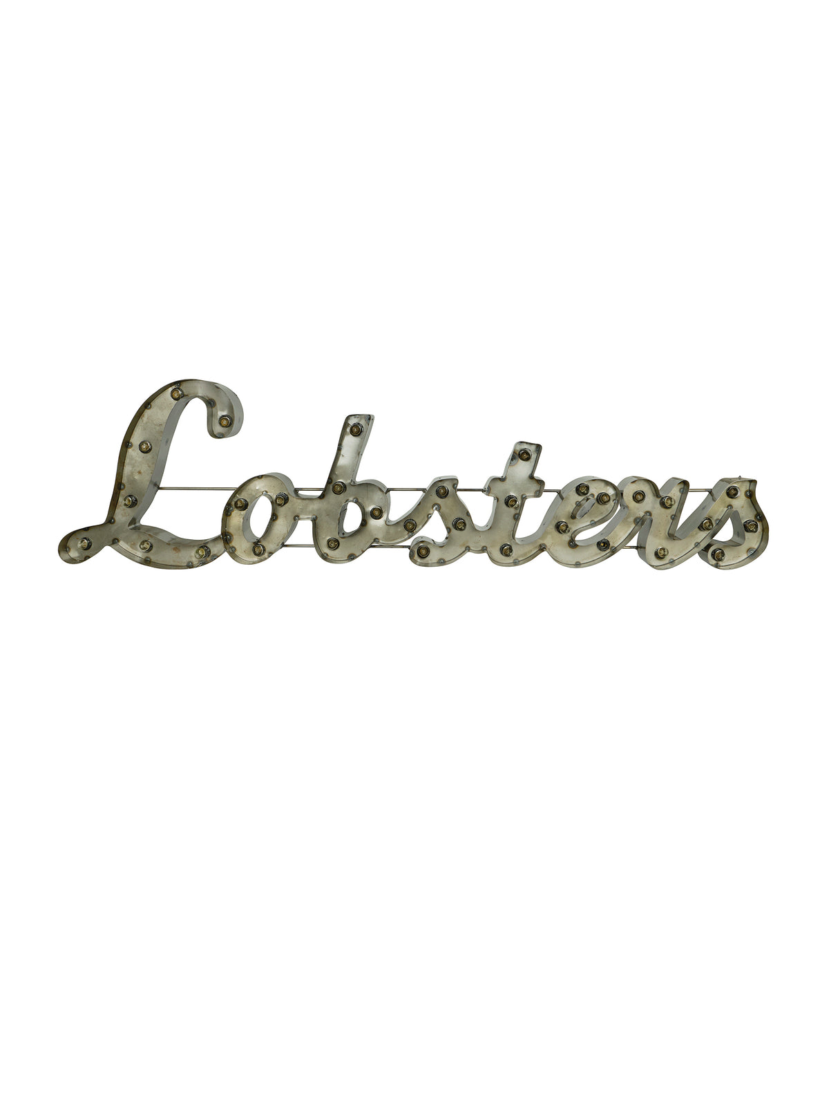Vintage Lobster Metal Light Up Sign Horizontal Lobsters Weston Table
