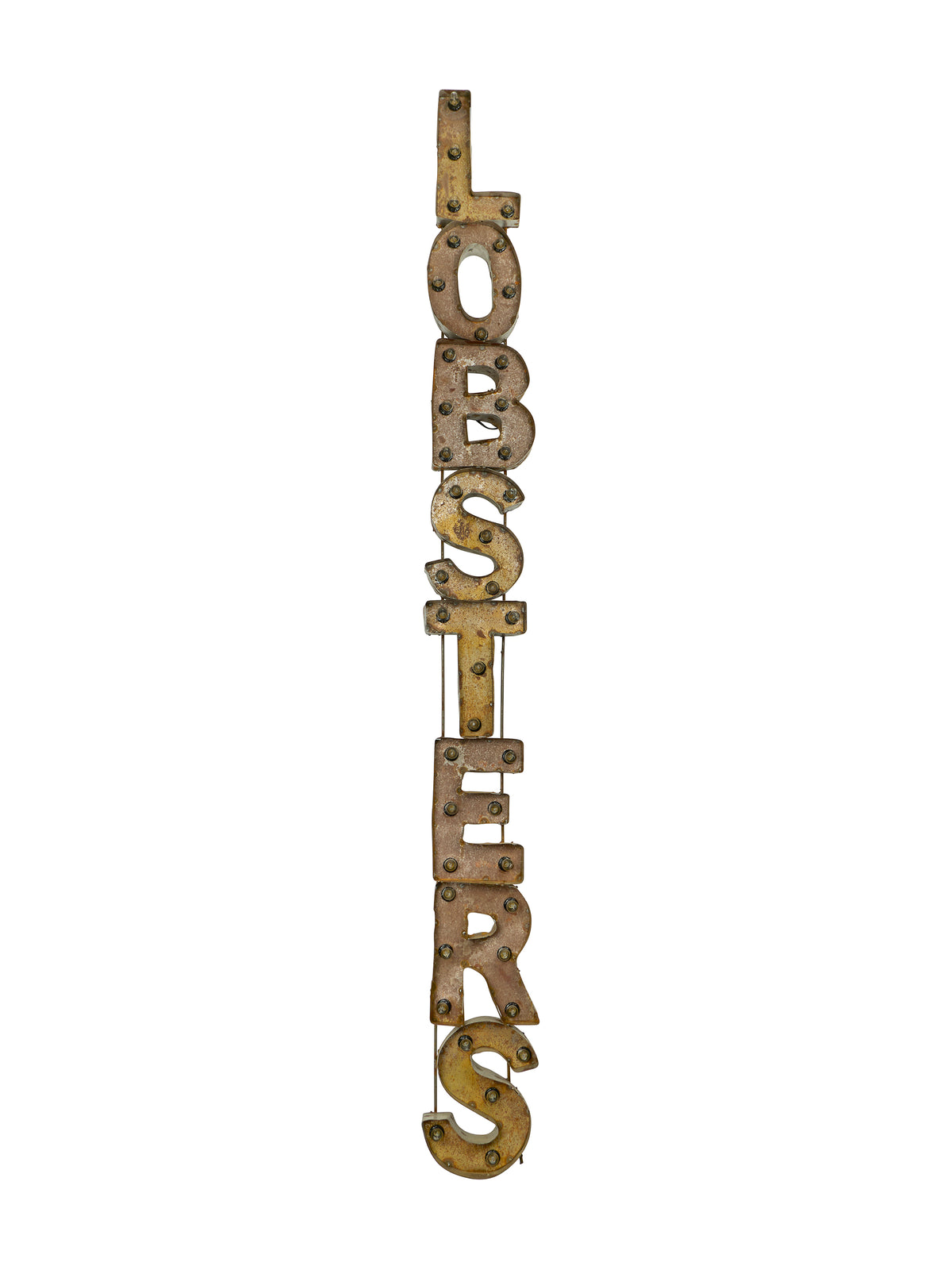 Vintage Lobster Metal Light Up Sign Vertical Lobsters Weston Table