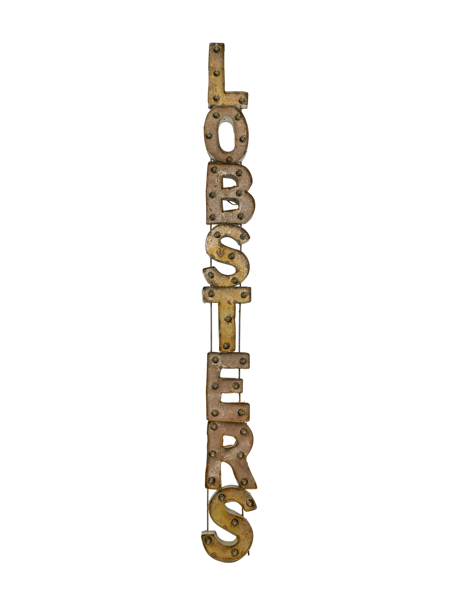 Vintage Lobster Metal Light Up Sign Vertical Lobsters Weston Table