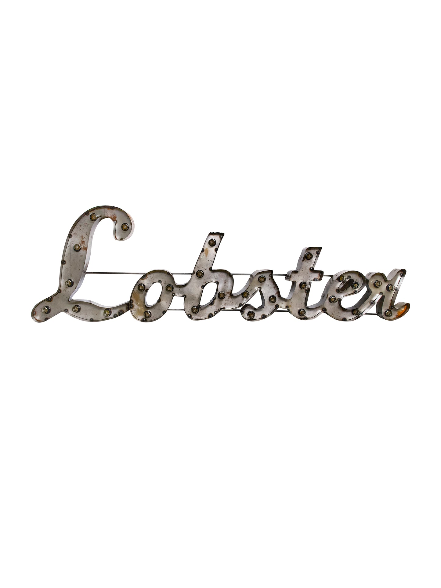 Vintage Lobster Metal Light Up Sign Weston Table