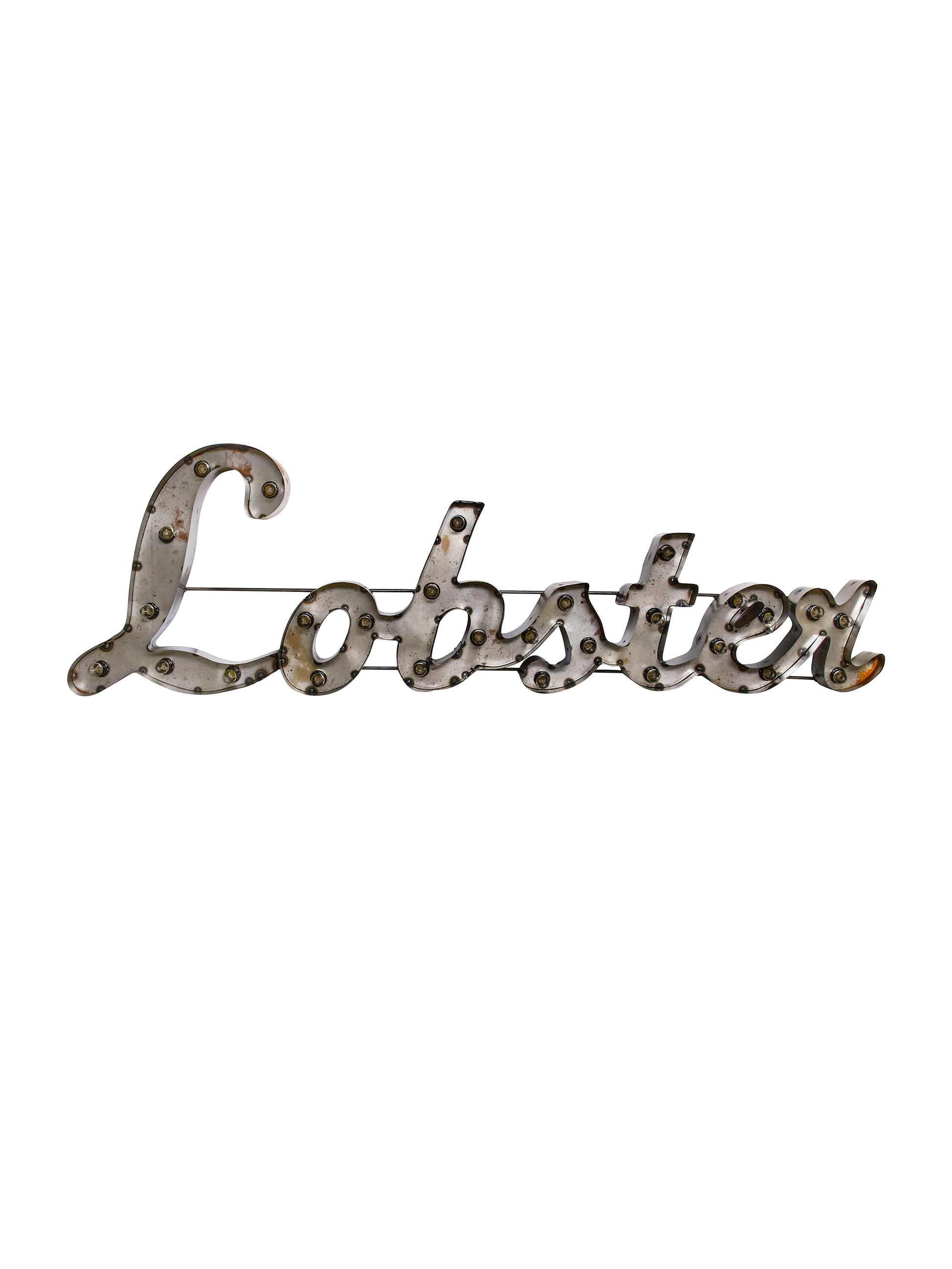 Vintage Lobster Metal Light Up Sign Weston Table