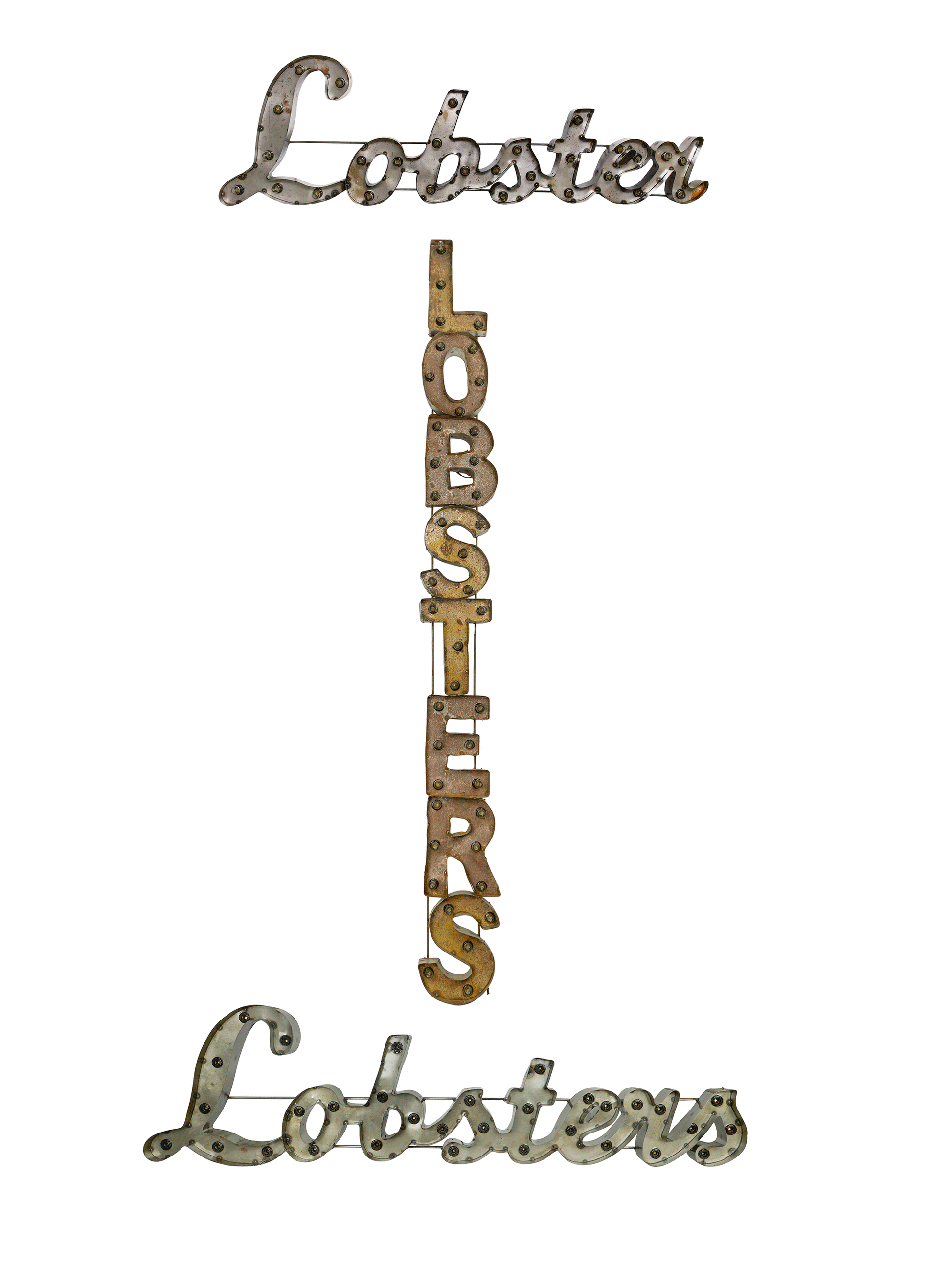 Vintage Lobster Metal Light Up Sign Weston Table