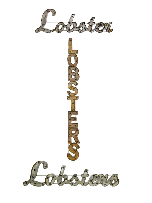 Vintage Lobster Metal Light Up Sign Weston Table