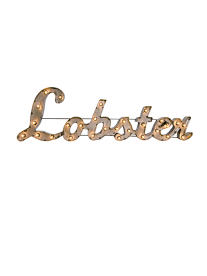  Vintage Lobster Metal Light Up Sign Weston Table 