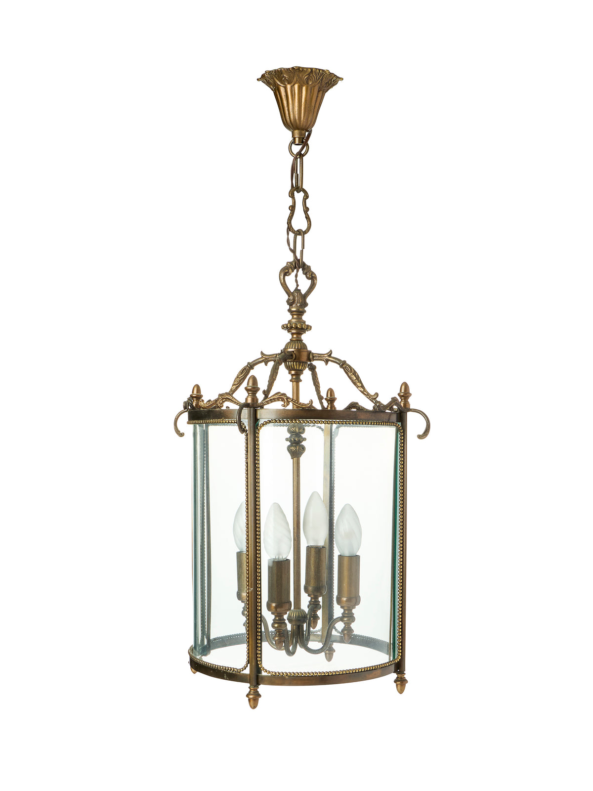 Vintage Louis XVI Bronze Lantern Weston Table