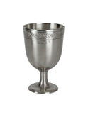 Vintage MATCH Pewter Engraved Chalice Weston Table