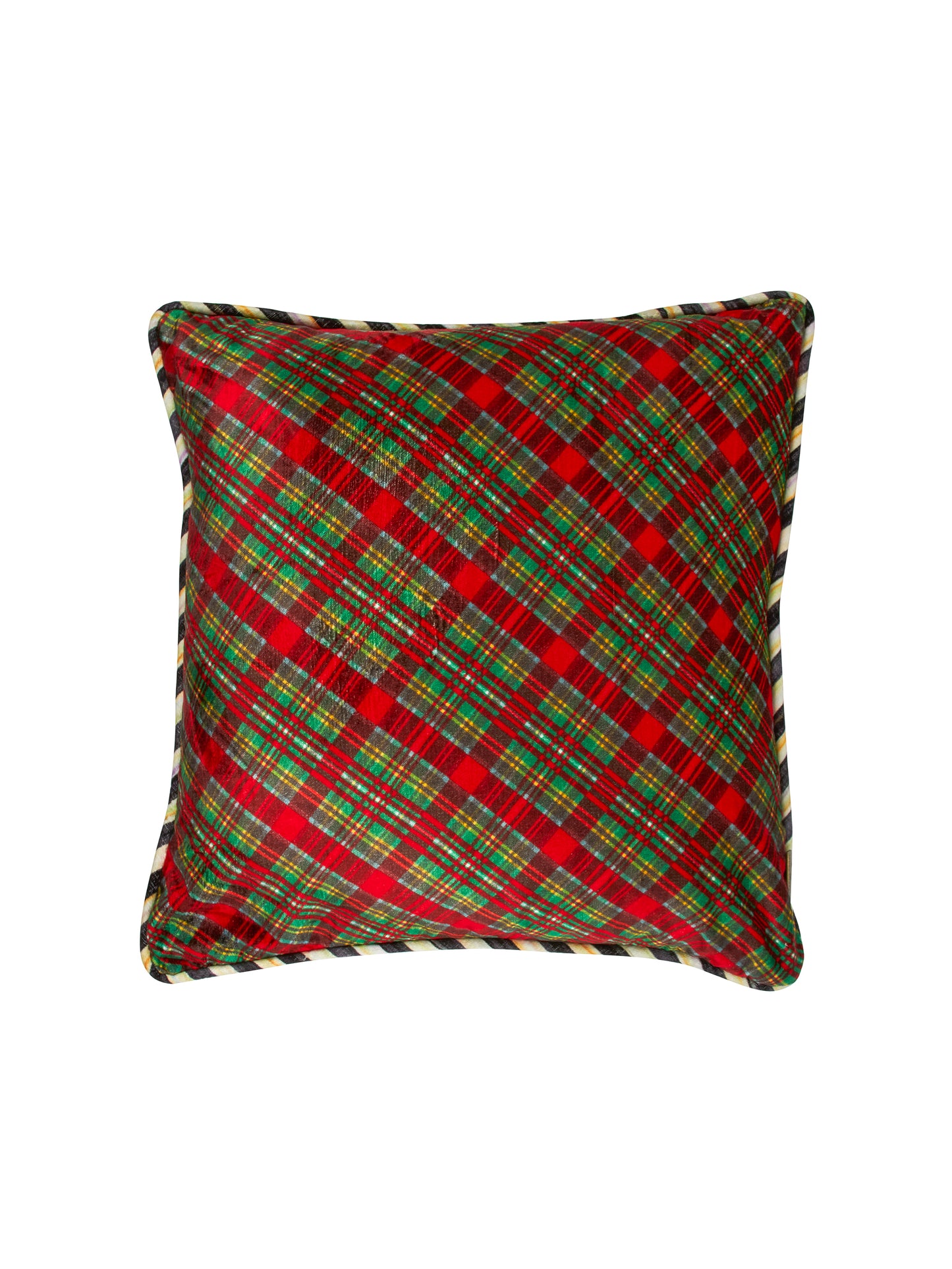 Vintage MacKenzie-Childs Tartan Pillow Weston Table