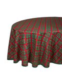 Vintage Mackenzie-Childs Red Tartan Round Table Topper Weston Table