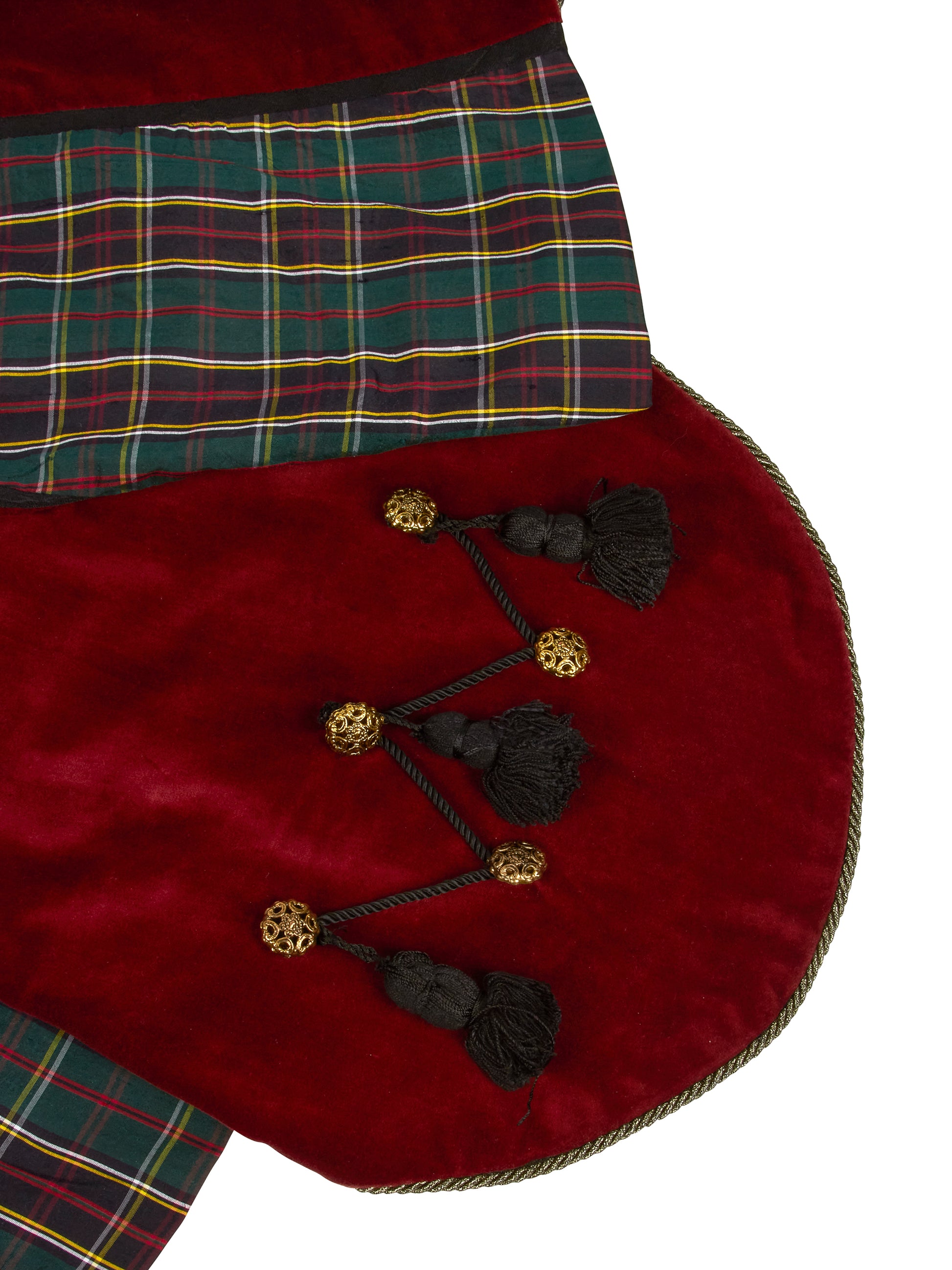 Vintage Mackenzie-Childs Velvet and Tartan Tree Skirt Weston Table