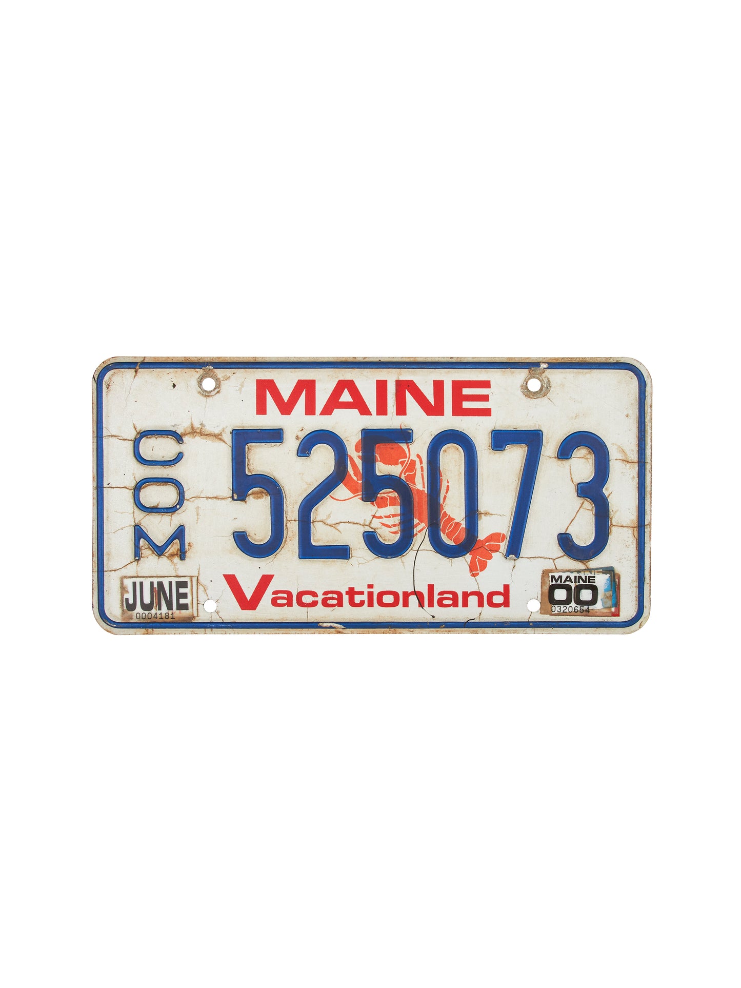 Vintage Maine Vacationland License Plate Weston Table