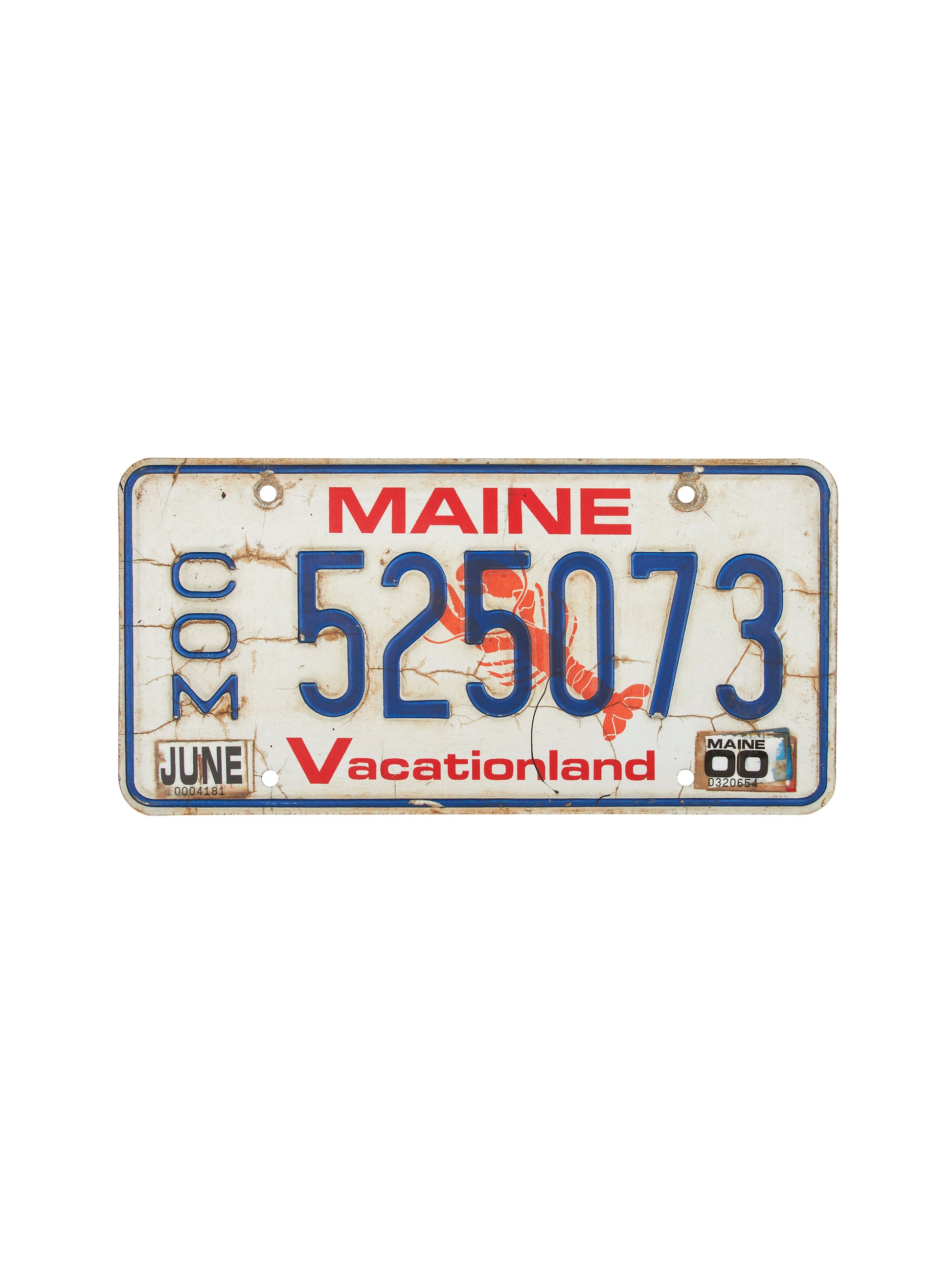 Vintage Maine Vacationland License Plate Weston Table