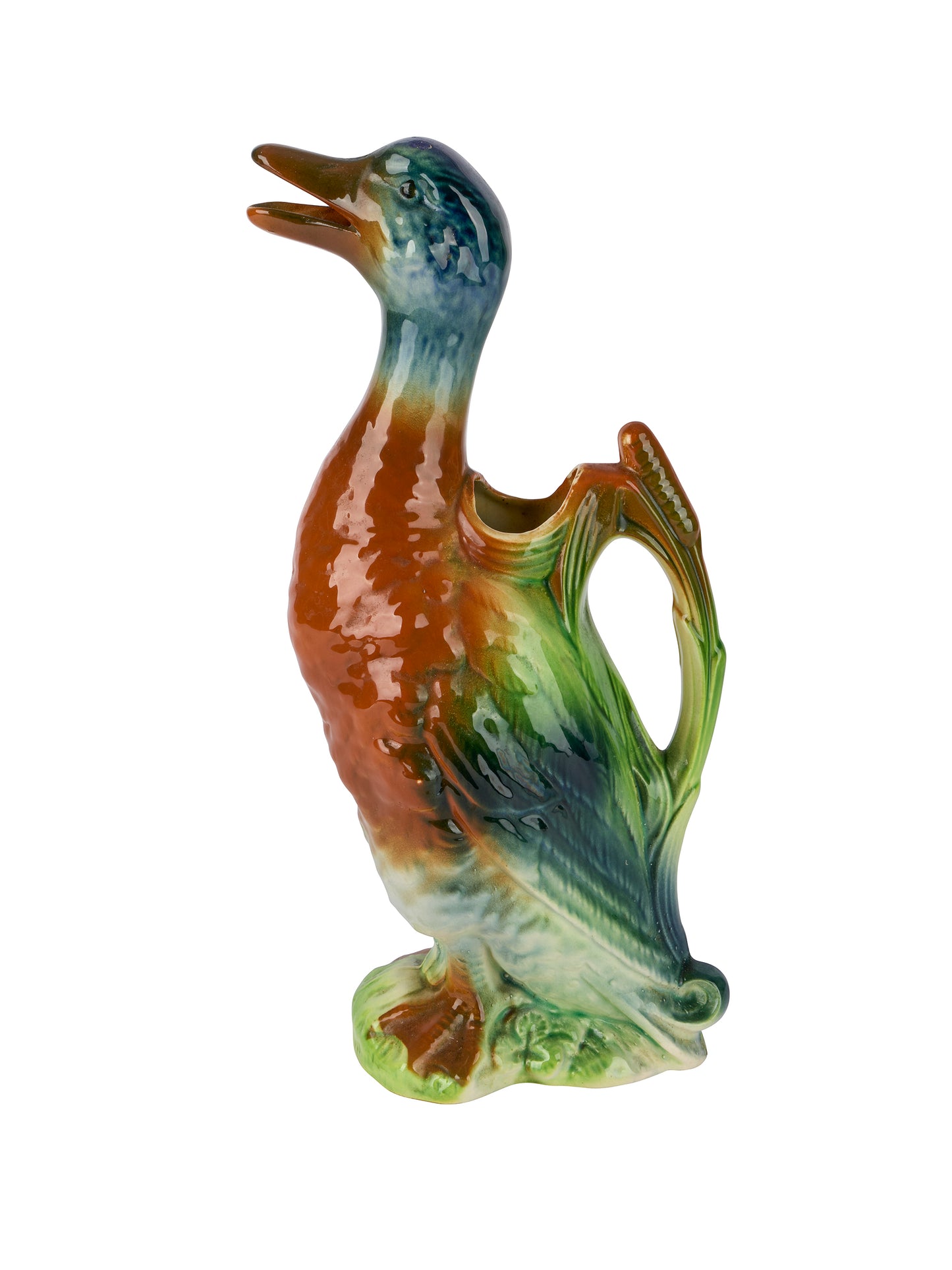 Vintage Saint Clément Majolica Duck Pitcher Weston Table