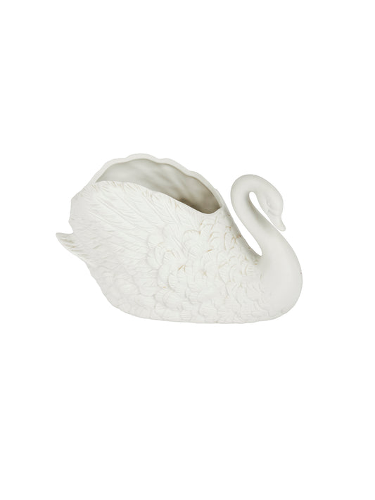 Vintage Matte Porcelain Swan Planter Weston Table