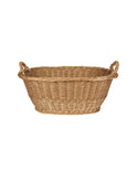 Vintage Mid Century Wicker Oval French Laundry Basket One