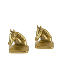 Vintage Mid Century Brass Horse Head Bookends One Weston Table