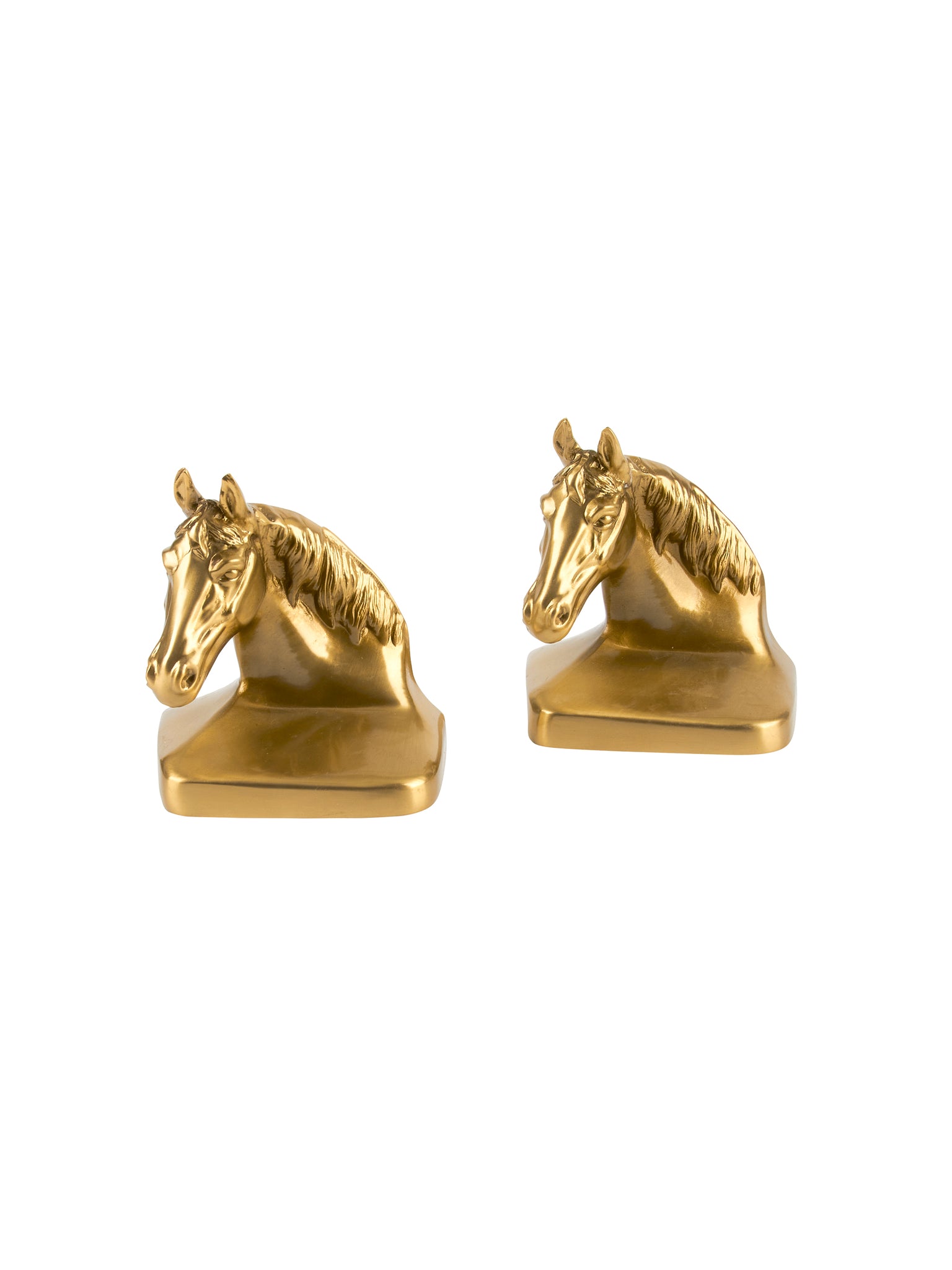 Vintage Mid Century Brass Horse Head Bookends Weston Table