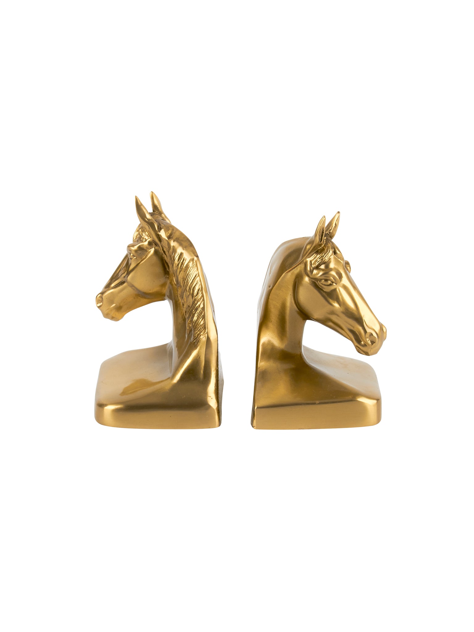 Vintage Mid Century Brass Horse Head Bookends Weston Table