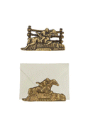 Vintage Mid Century Brass Pony Express Letter Stand