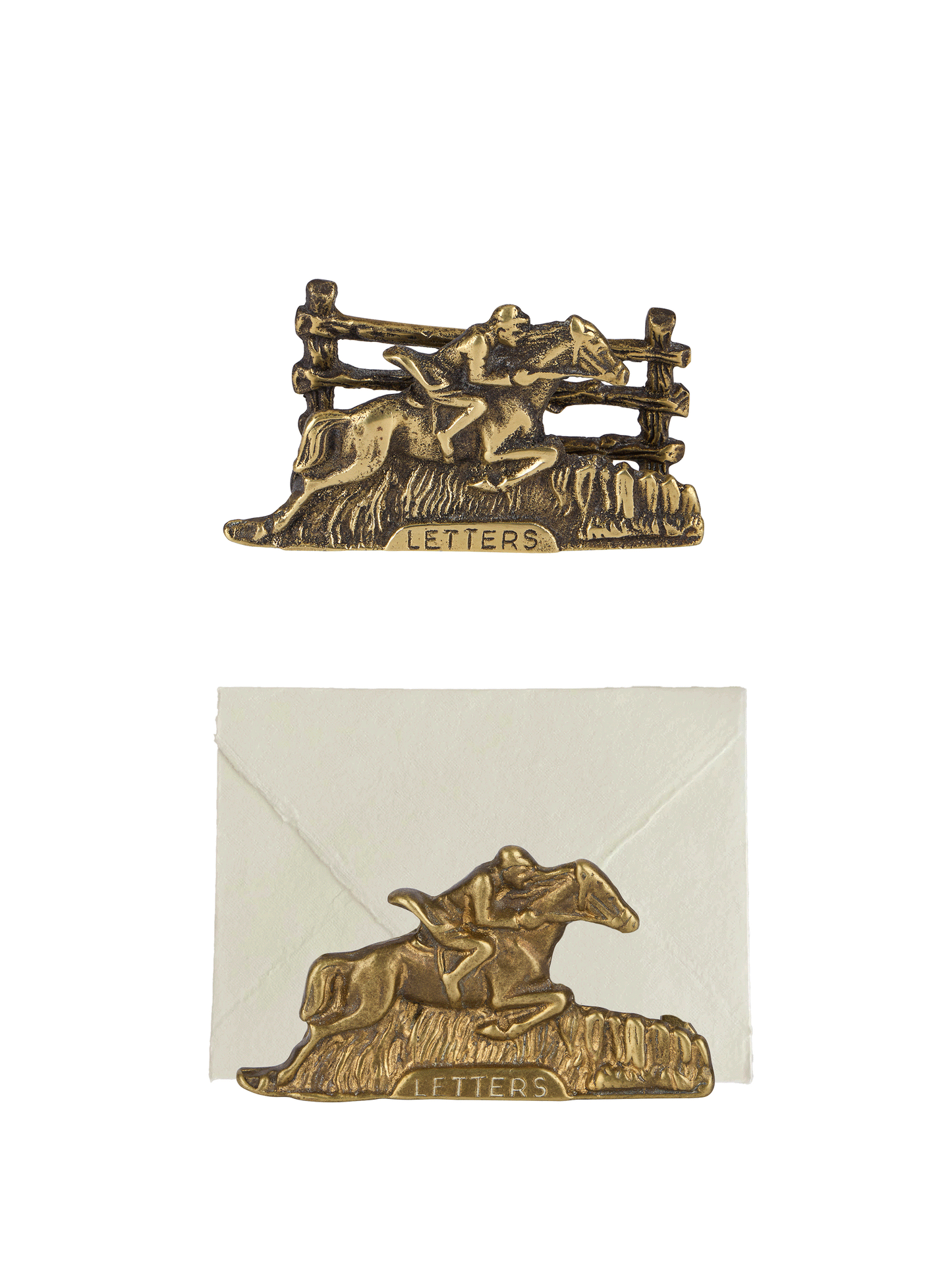 Vintage Mid Century Brass Pony Express Letter Stand