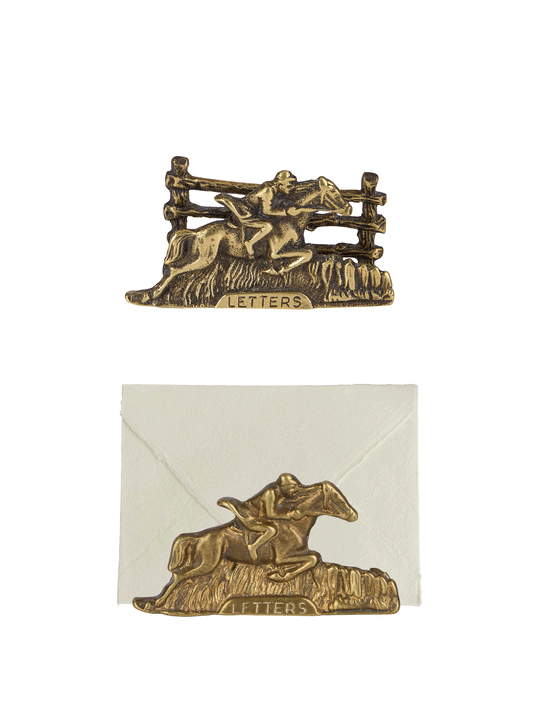Vintage Mid Century Brass Pony Express Letter Stand Polished Brass Weston Table