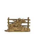 Vintage Mid Century Brass Pony Express Letter Stand