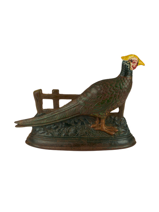 Vintage Mid Century English Cast Iron Pheasant Door Stop Weston Table