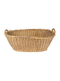 Vintage Mid Century French Wicker Oval Laundry Basket Three Weston Table