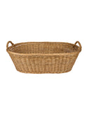 Vintage Mid Century French Wicker Oval Laundry Basket Two Weston Table