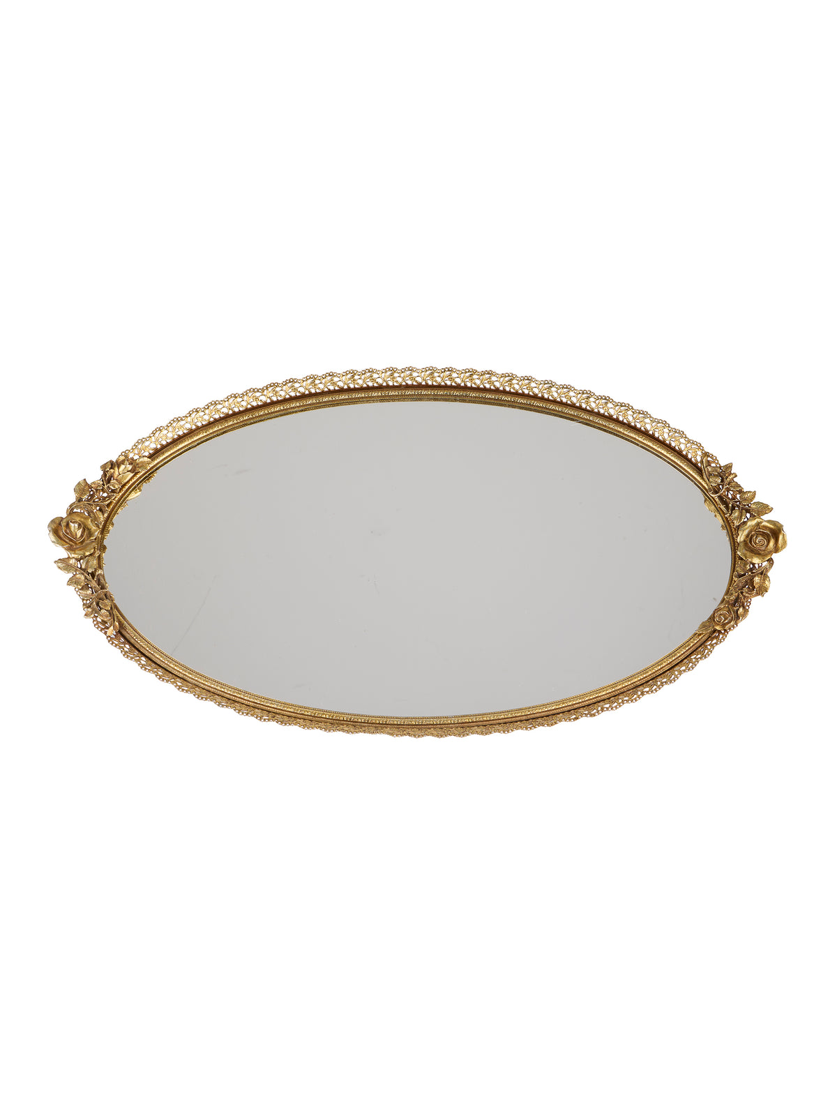 Vintage Mid Century Matson Oval Rose Mirror Tray Weston Table