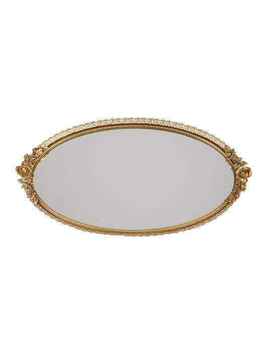Vintage Mid Century Matson Oval Rose Mirror Tray Weston Table