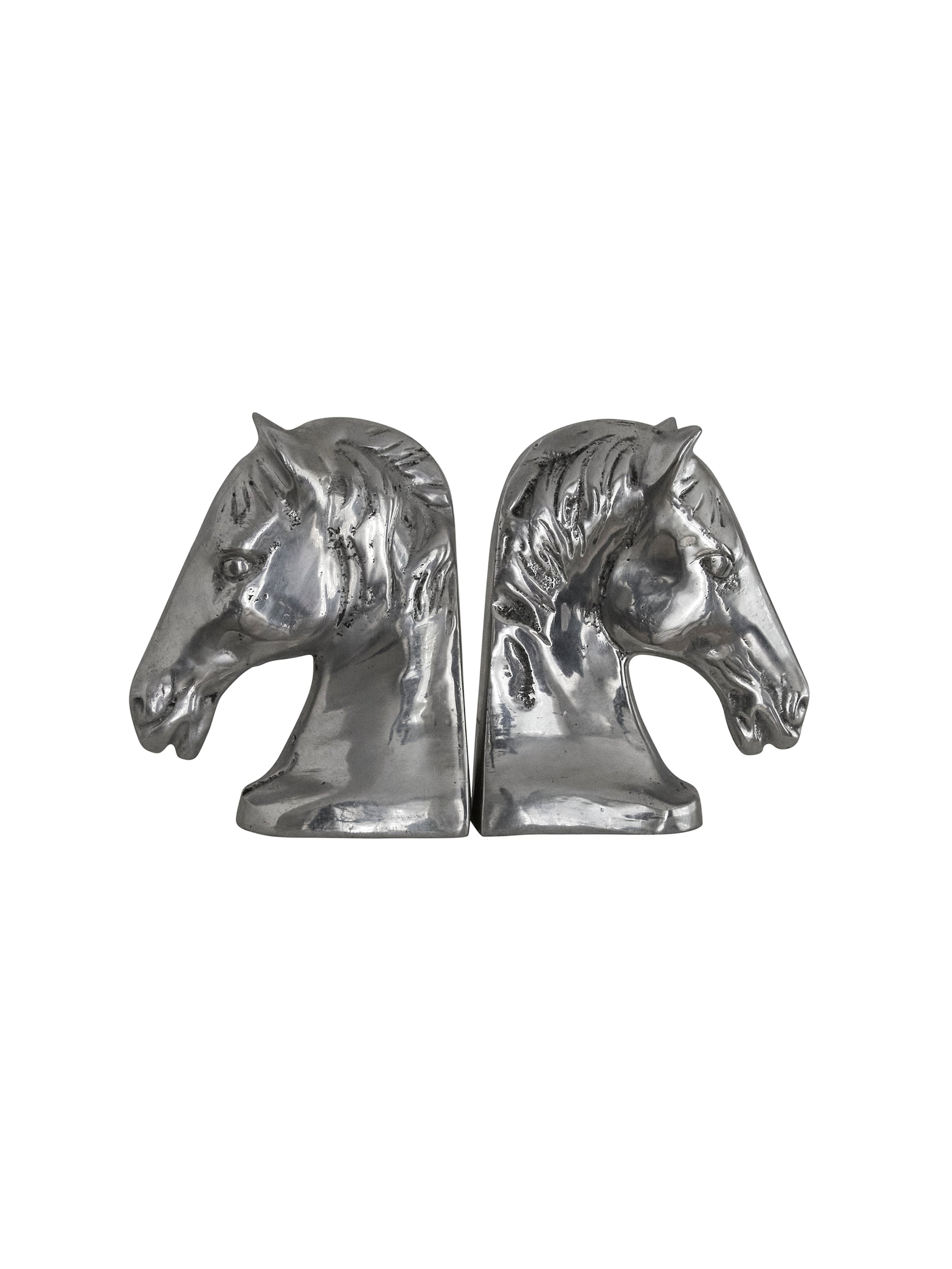 Vintage Mid Century Silver Stallion Bookends Weston Table