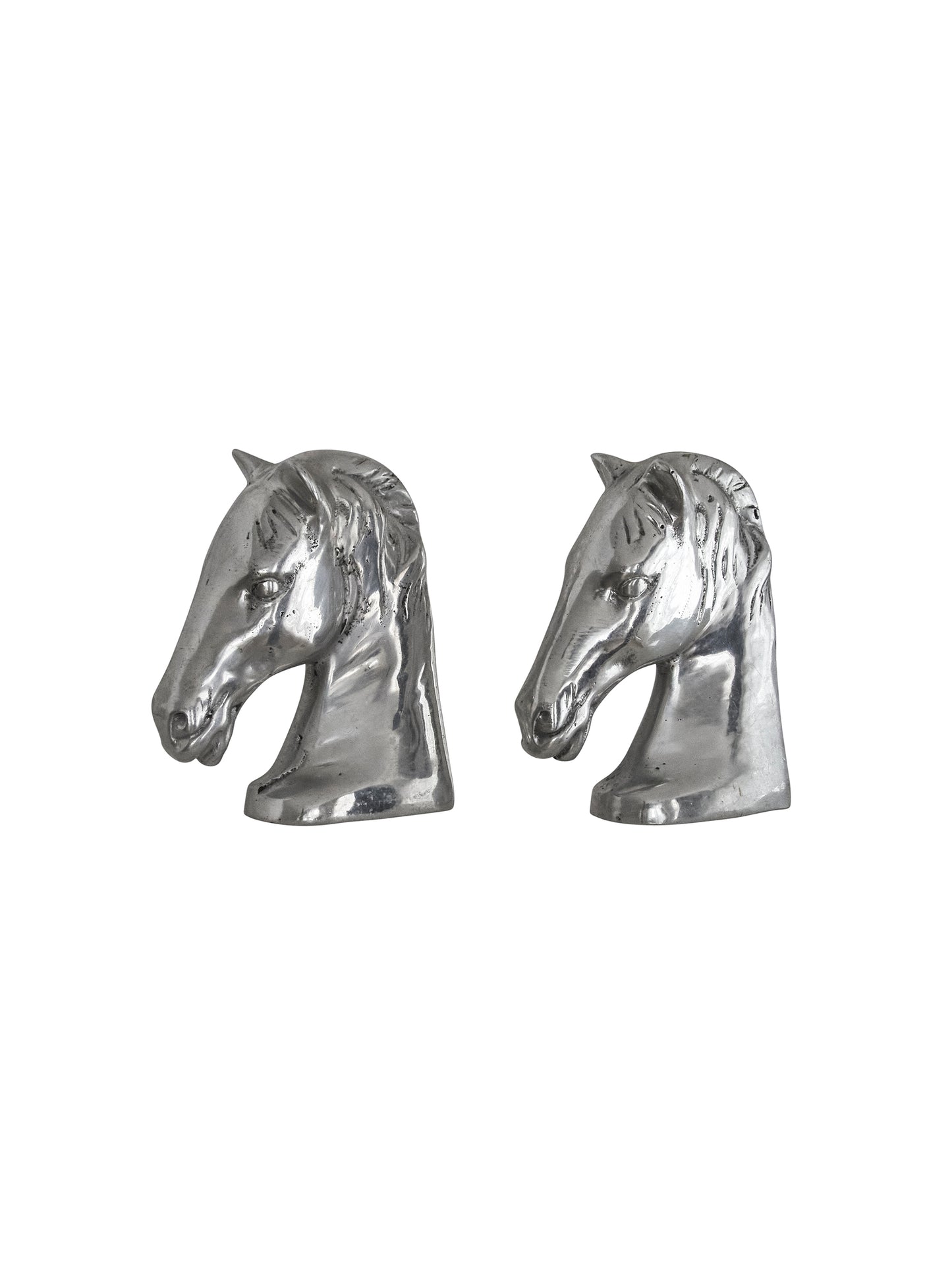 Vintage Mid Century Silver Stallion Bookends Weston Table