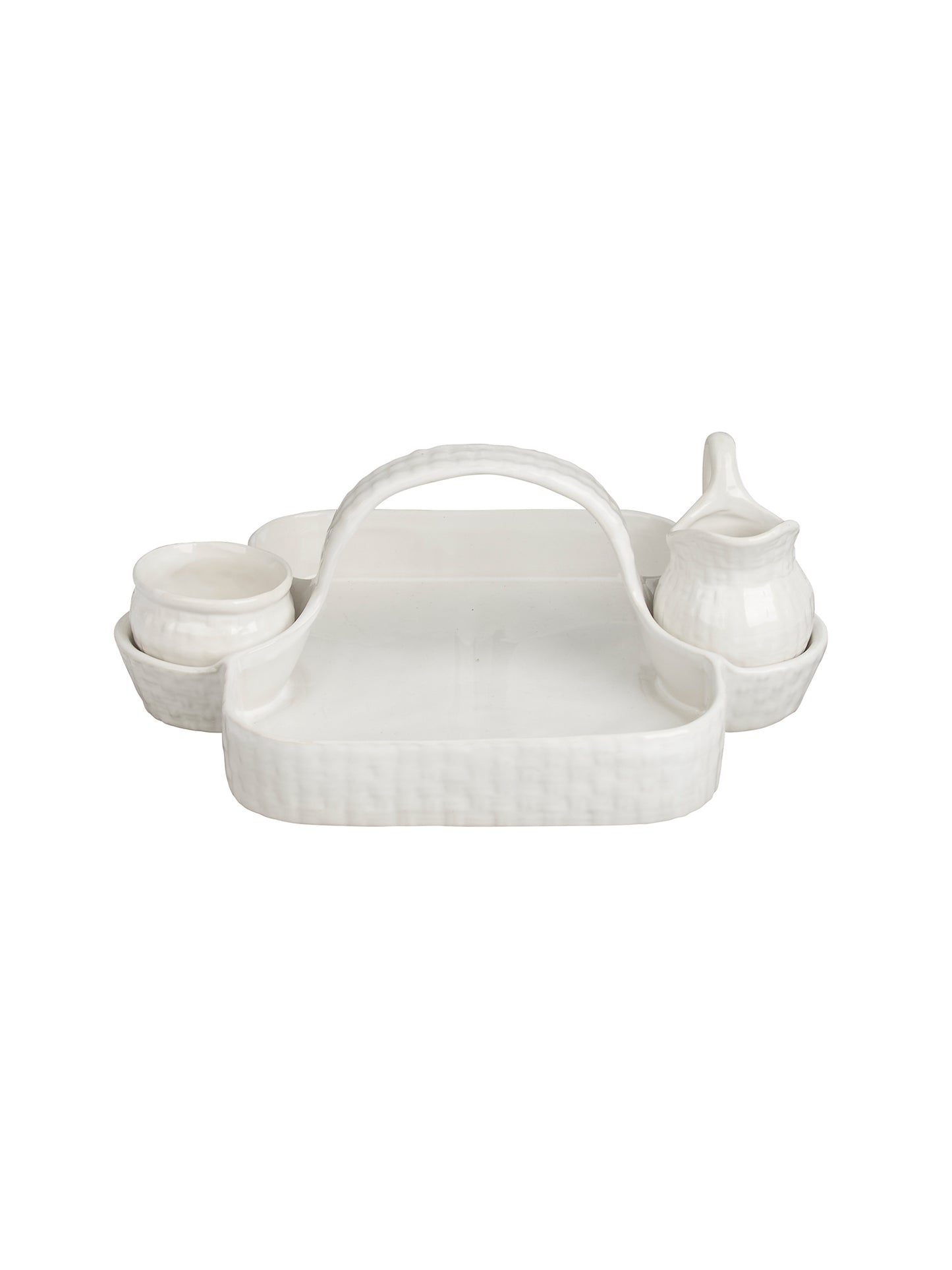 Vintage Mid Century Strawberry Basket with Cream and Sugar Set Weston Table