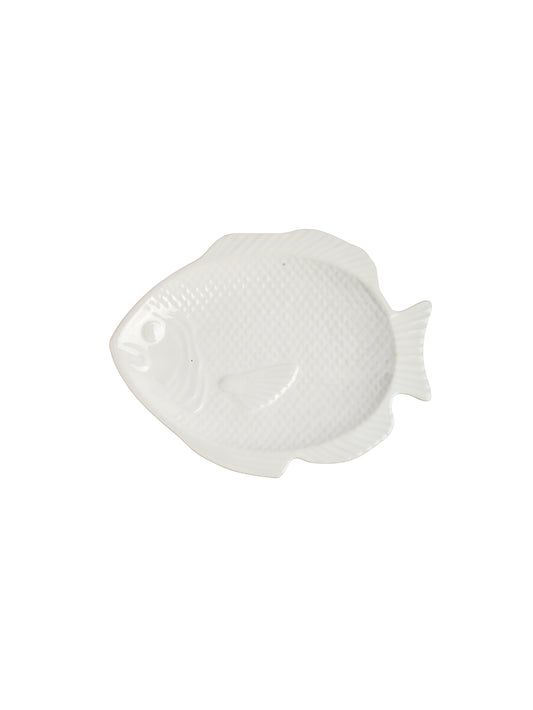 Vintage Mid Century White Japanese Small Porcelain Fish Plate Weston Table