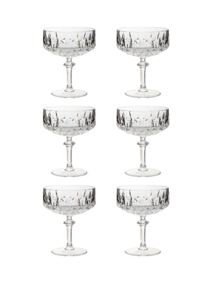  Vintage Nachtmann Patrizia Crystal Coupes Set of Six Weston Table 