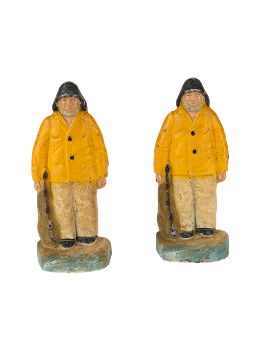 Vintage 1960s Old Salt Fisherman Bookends Weston Table