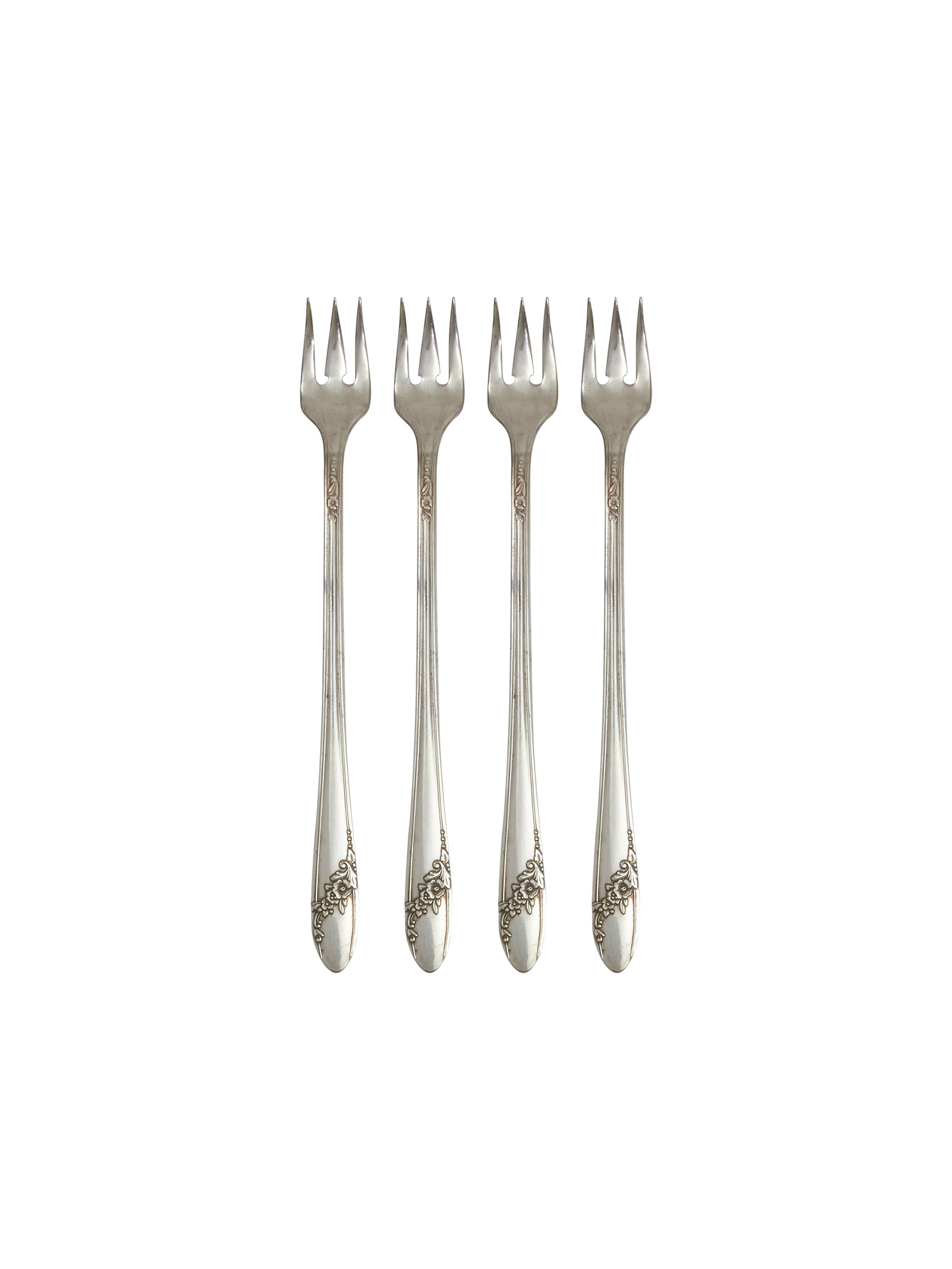 Vintage 1950s Oneida Endearable Oyster Forks Set of Four Weston Table