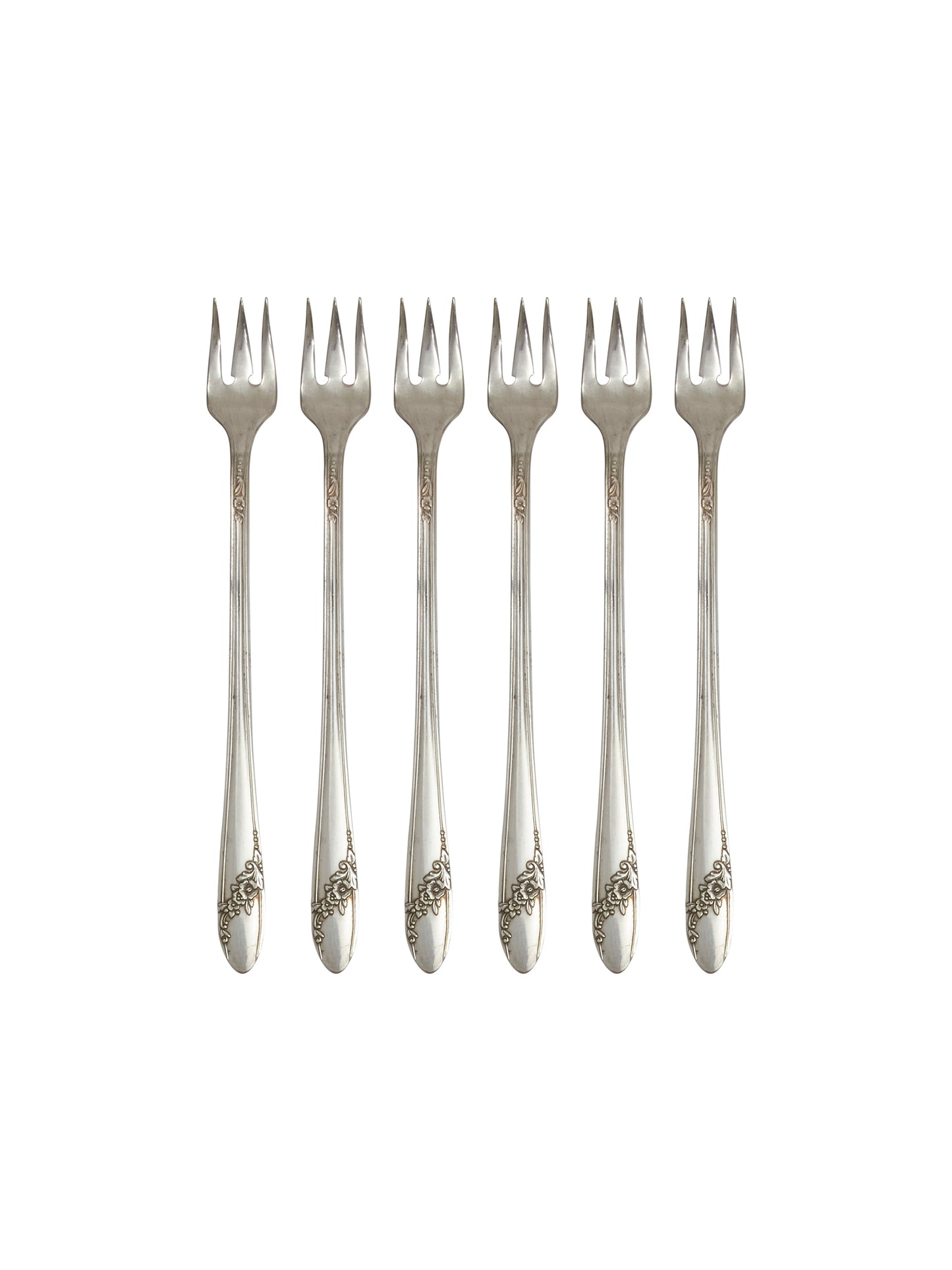 Vintage 1950s Oneida Endearable Oyster Forks Set of Six Weston Table
