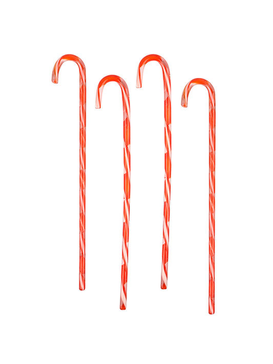 Vintage Orange Candy Cane Glass Cocktail Stirrers Weston Table