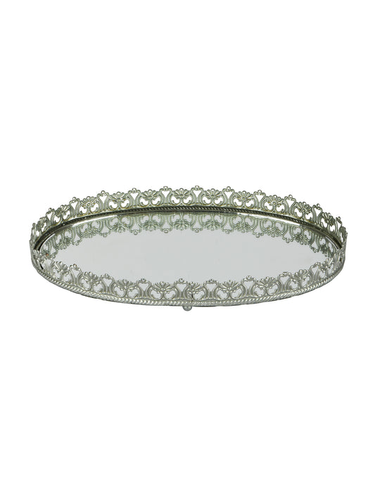 Vintage Oval Plateau Mirror Tray Weston Table