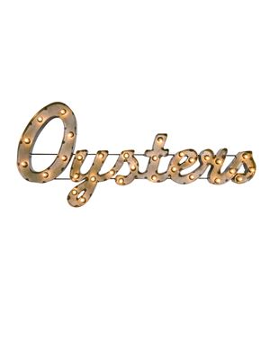  Vintage Oysters Metal Light Up Sign Weston Table 
