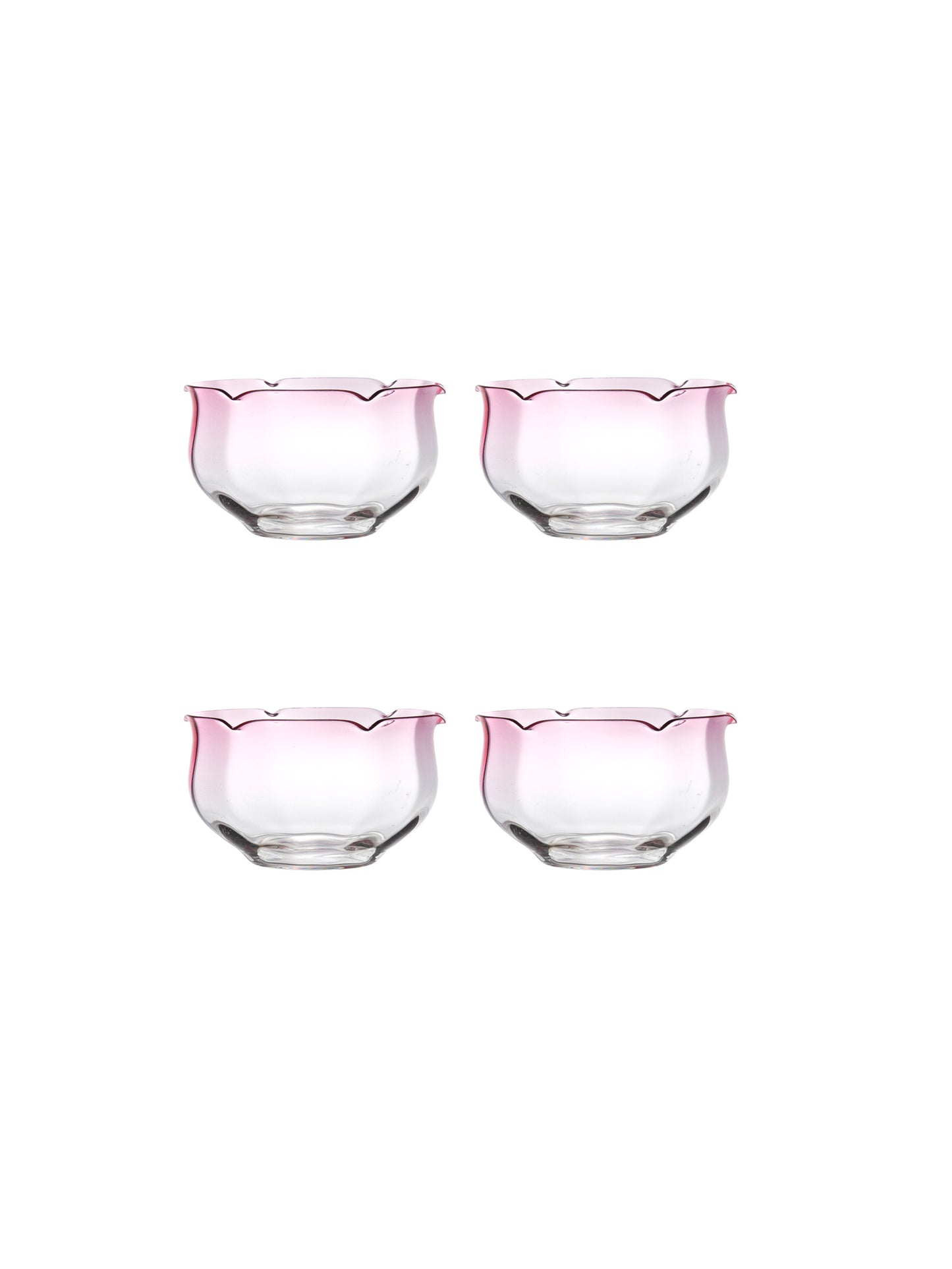 Vintage 1950s Pink Tulip Murano Glass Bowls Weston Table SP