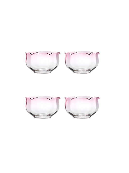 Vintage 1950s Pink Tulip Murano Glass Bowls Weston Table SP