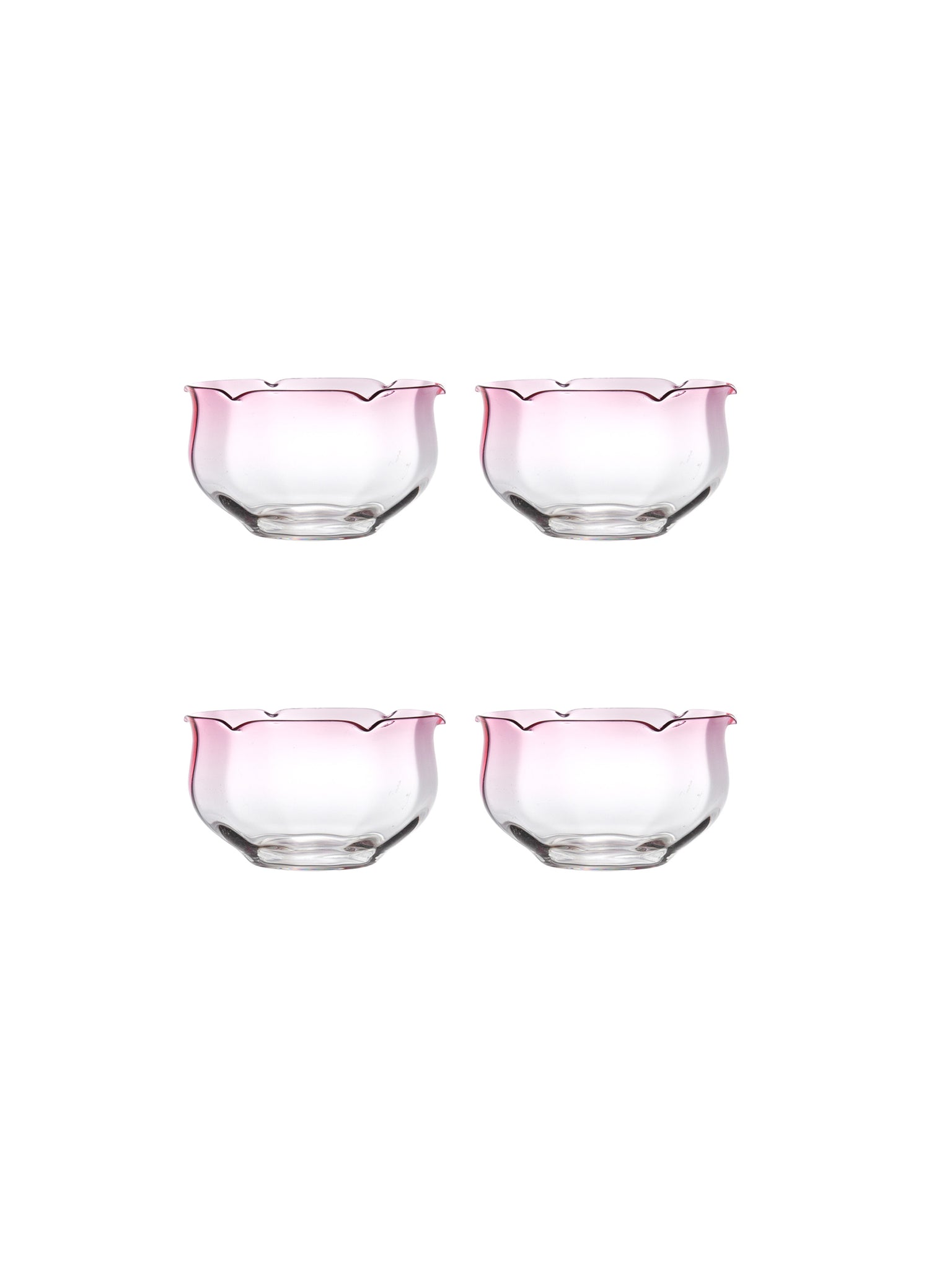 Vintage 1950s Pink Tulip Murano Glass Bowls Weston Table SP