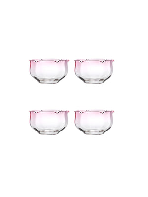  Vintage 1950s Pink Tulip Murano Glass Bowls Weston Table SP 
