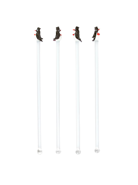 Vintage Penguins in Top Hats Swizzle Sticks Weston Table