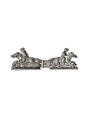  Vintage Pewter Hinged Race Horse Mold Weston Table 